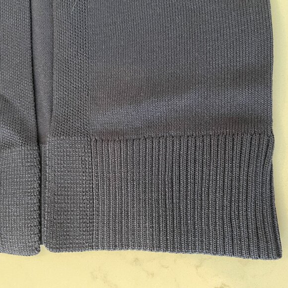 Sans & Sans from Singapore 3/4 Slv Crew Neck Knit Tunic Front Slit Blue Sz S/M - Picture 7 of 14